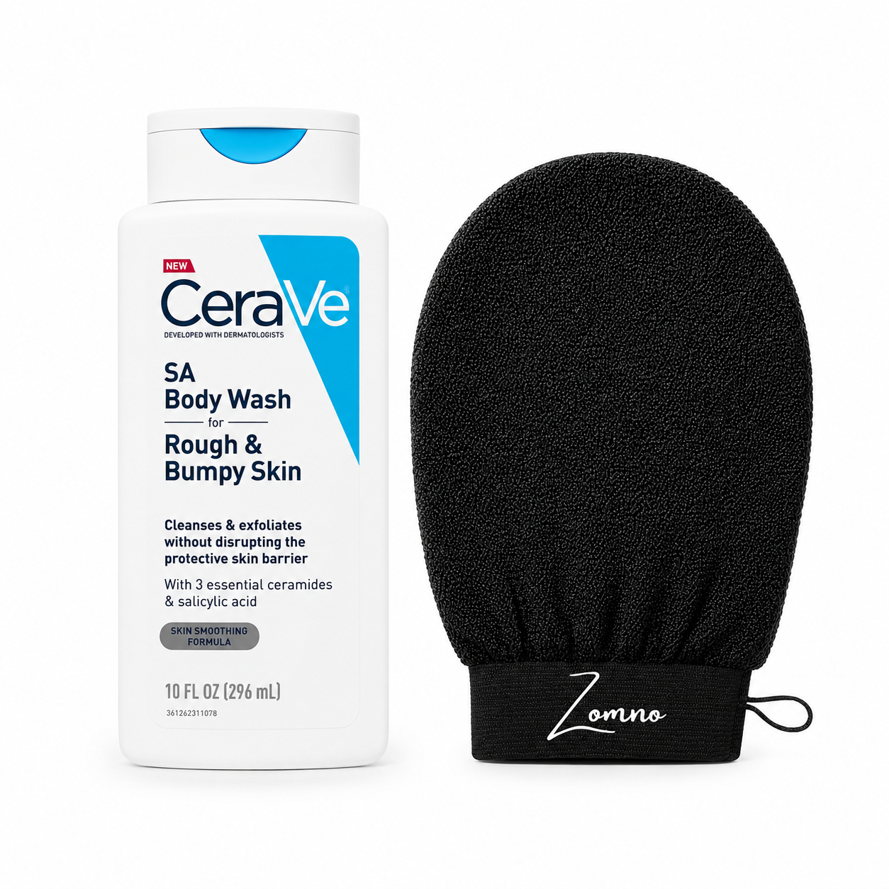 The Rough & Bumpy Skin Duo | Zomno™ Glove + CeraVe SA Body Wash