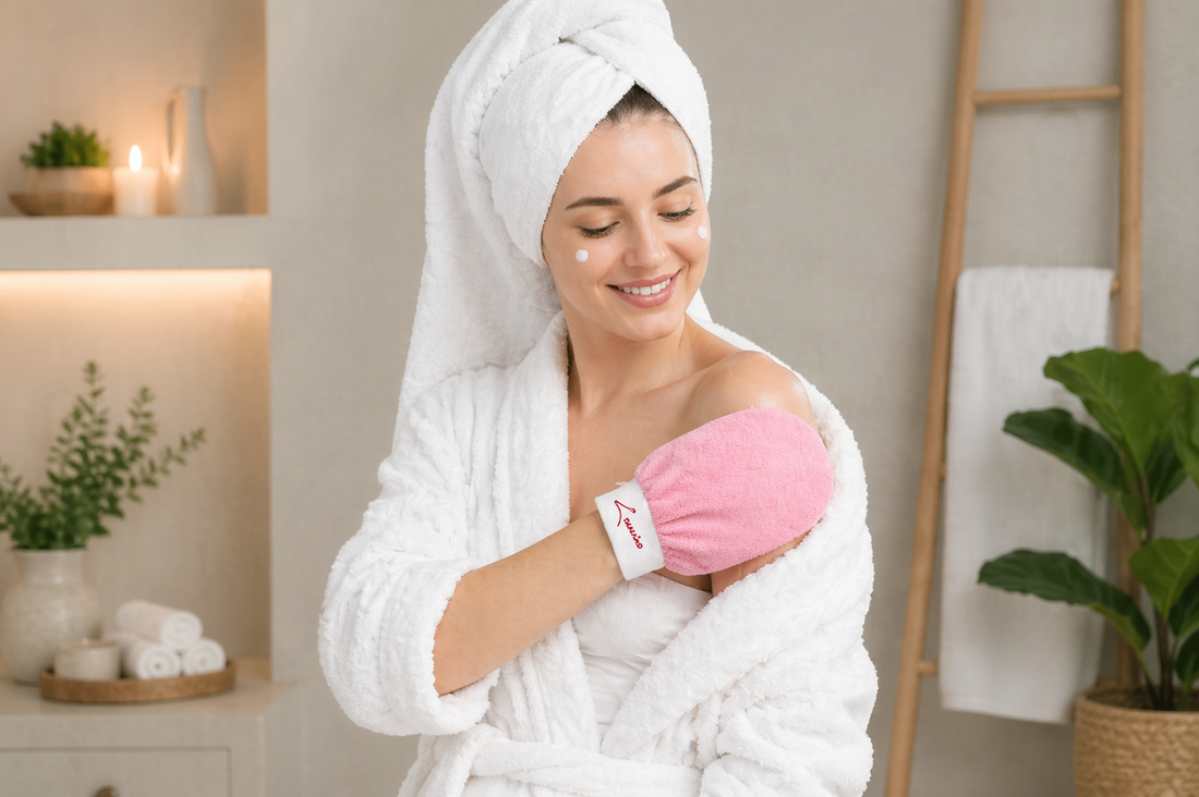 exfoliating glove causing red spots on skin