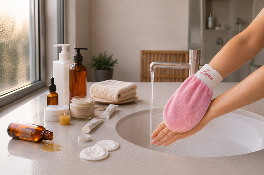 real results using exfoliating glove for dead skin removal and smoother skin