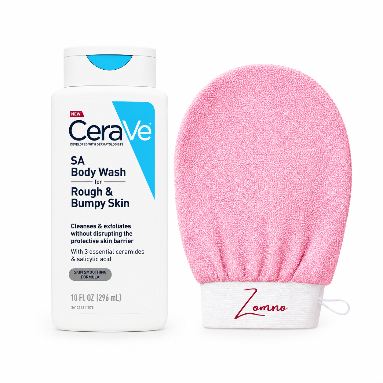 The Rough & Bumpy Skin Duo | Zomno™ Glove + CeraVe SA Body Wash