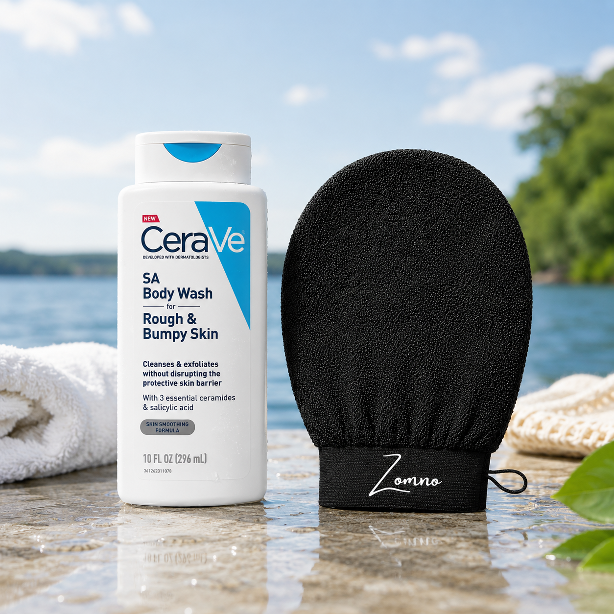 The Rough & Bumpy Skin Duo | Zomno™ Glove + CeraVe SA Body Wash